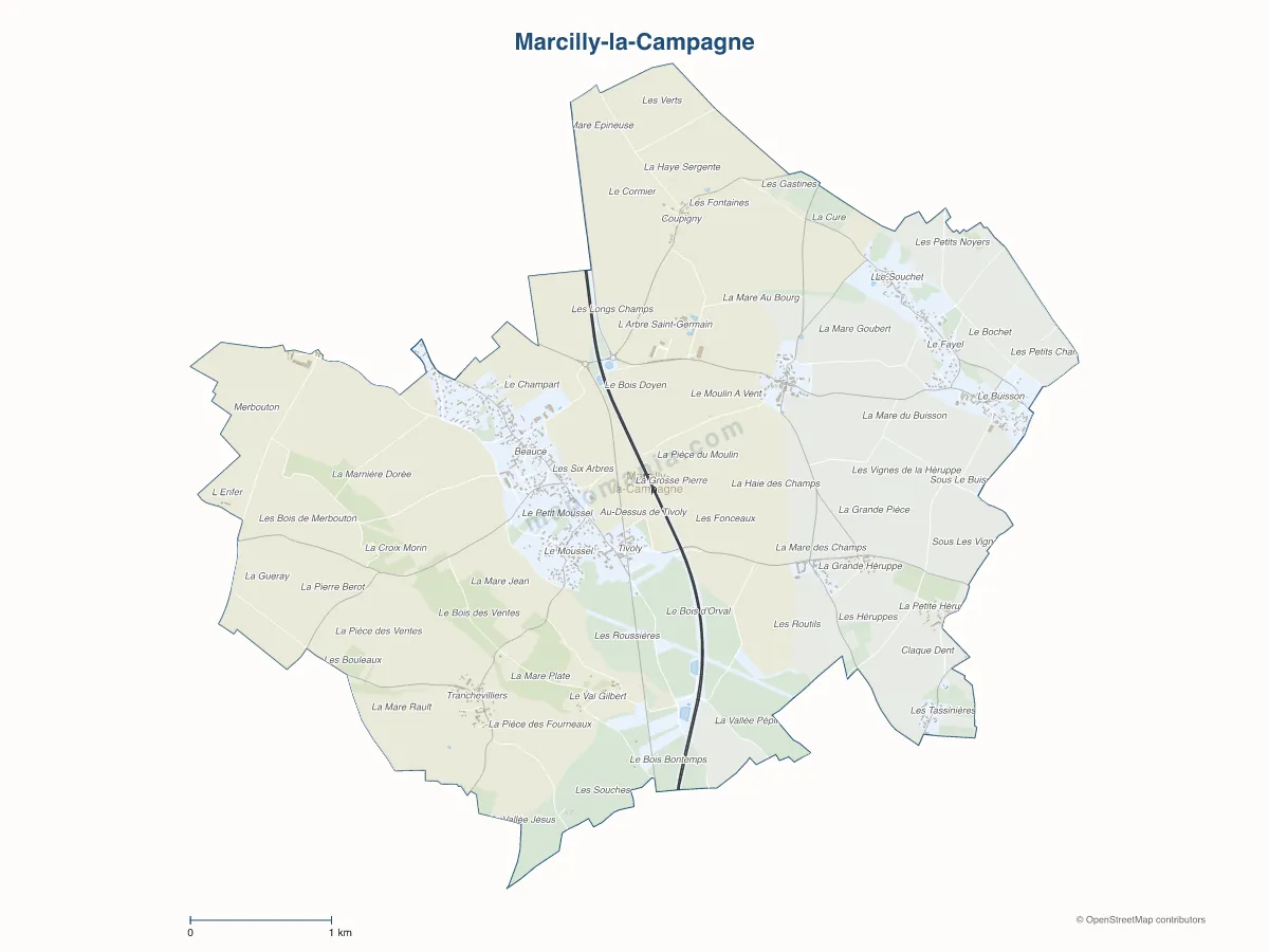 Carte de Marcilly-la-Campagne à personnaliser