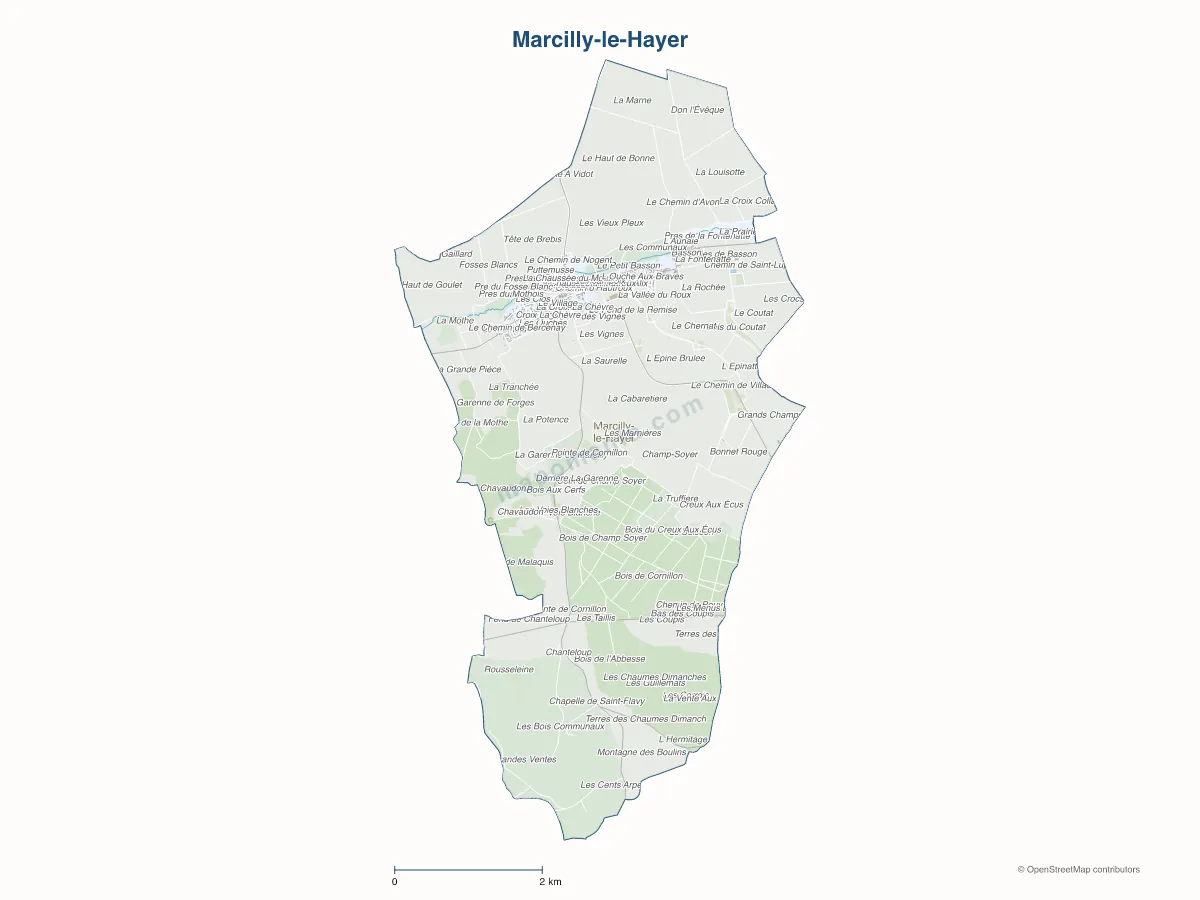 Carte de Marcilly-le-Hayer à personnaliser