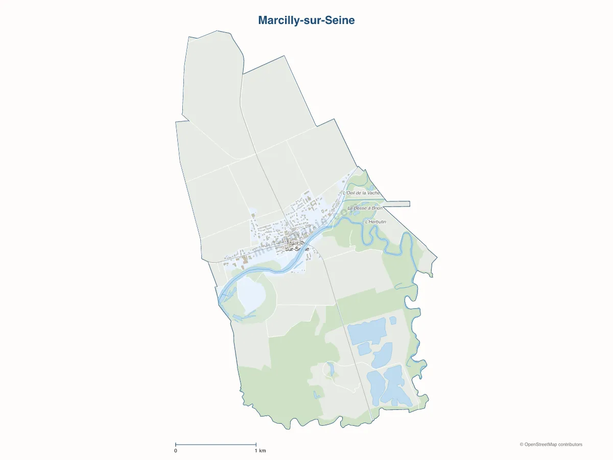 Carte de Marcilly-sur-Seine à personnaliser