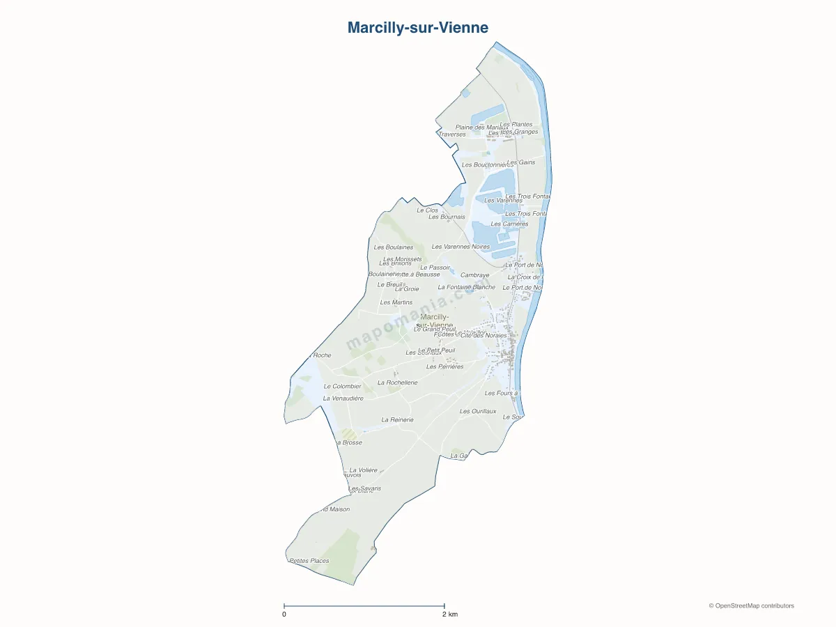 Carte de Marcilly-sur-Vienne à personnaliser