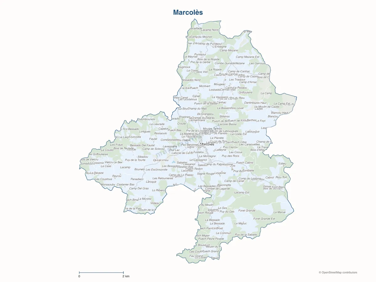 Carte de Marcolès à personnaliser
