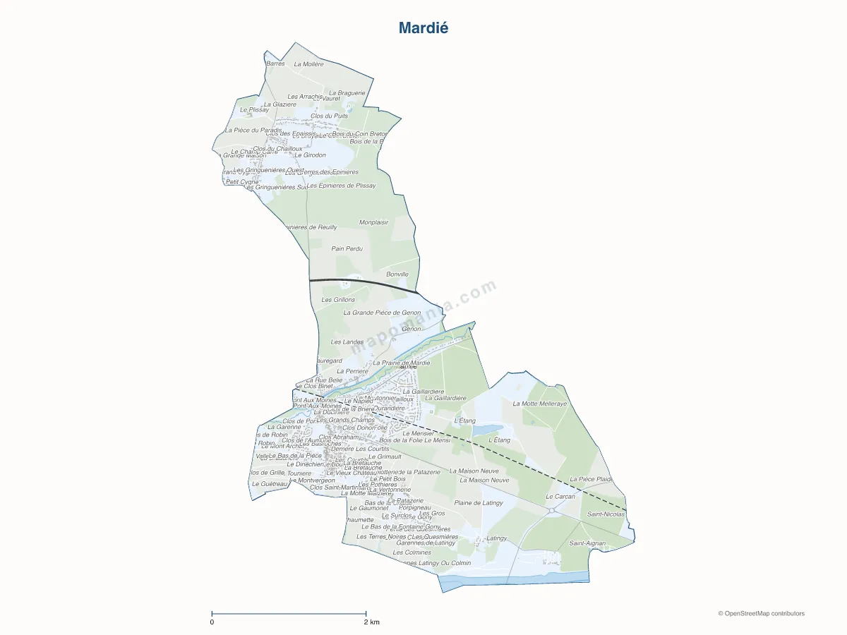 Carte de Mardié à personnaliser