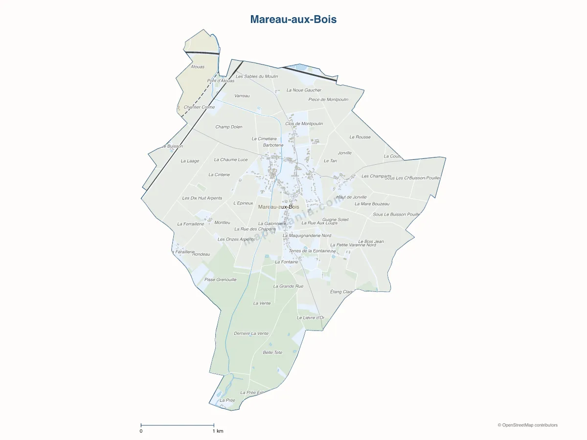 Carte de Mareau-aux-Bois à personnaliser