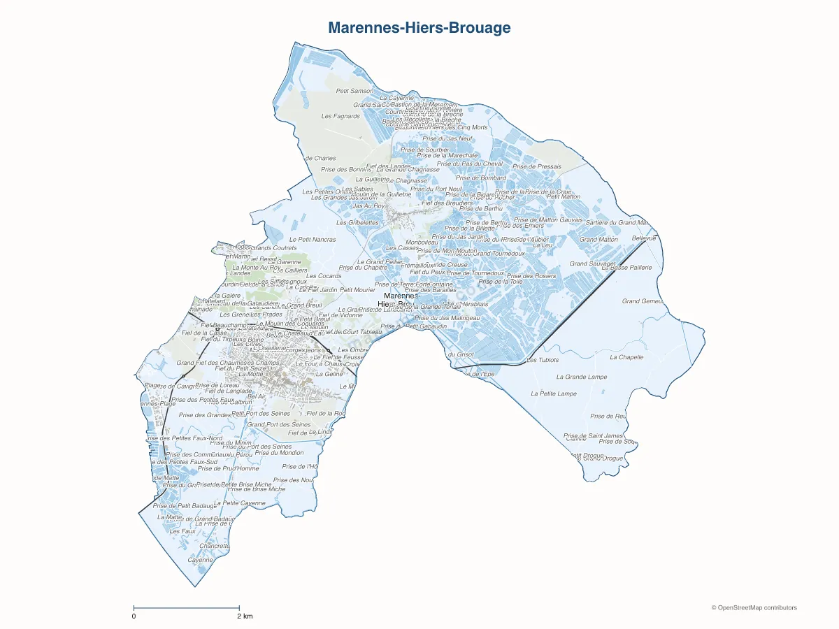 Carte de Marennes-Hiers-Brouage à personnaliser