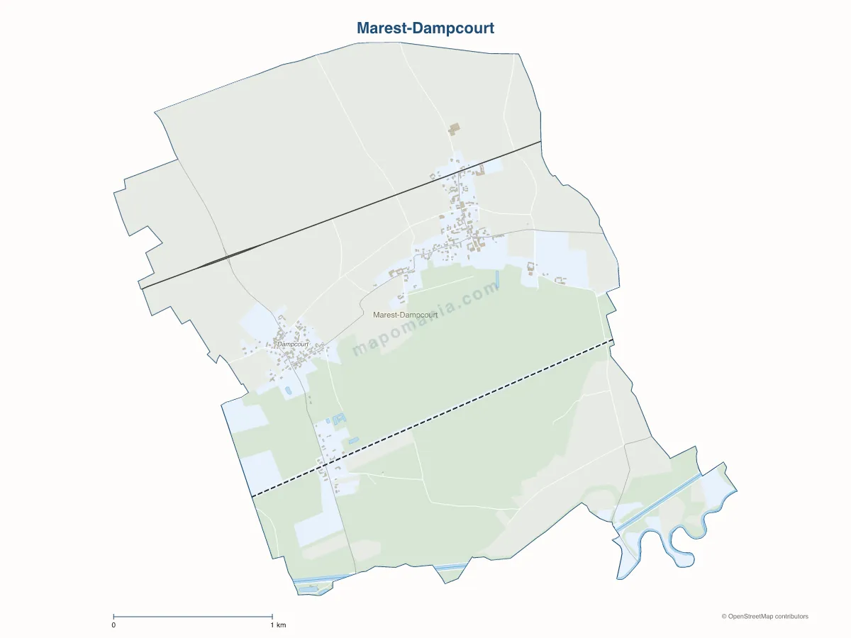 Carte de Marest-Dampcourt à personnaliser