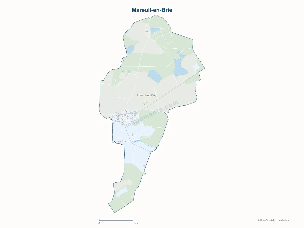 Carte de Mareuil-en-Brie à personnaliser