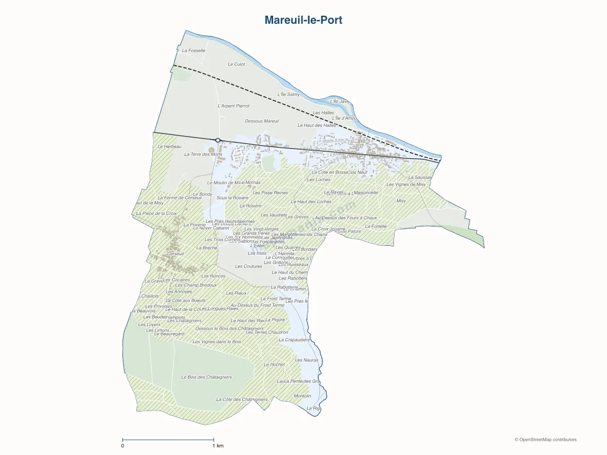 Carte de Mareuil-le-Port à personnaliser