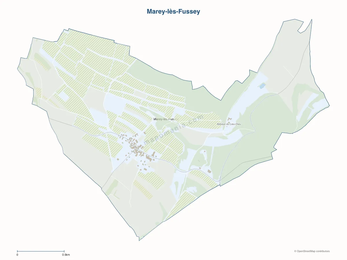 Carte de Marey-lès-Fussey à personnaliser