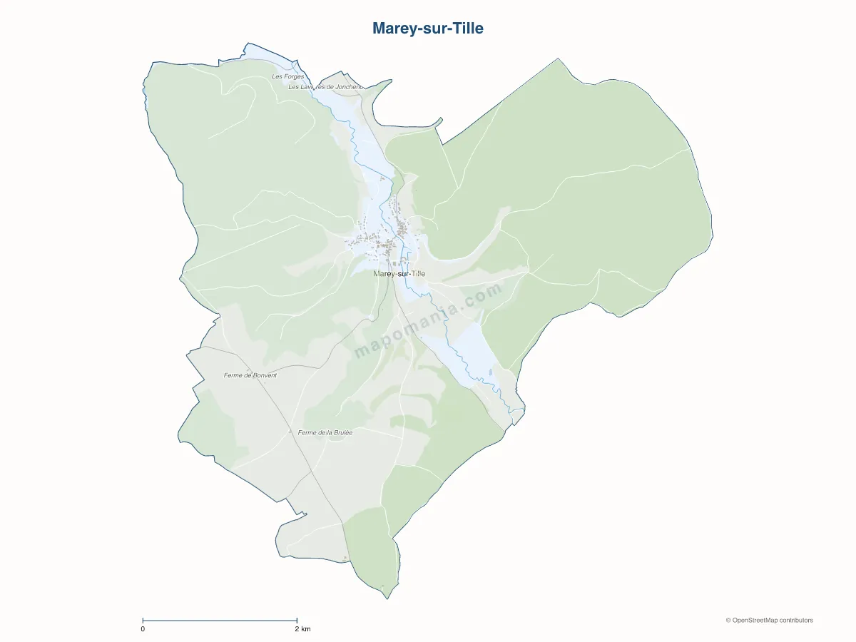 Carte de Marey-sur-Tille à personnaliser
