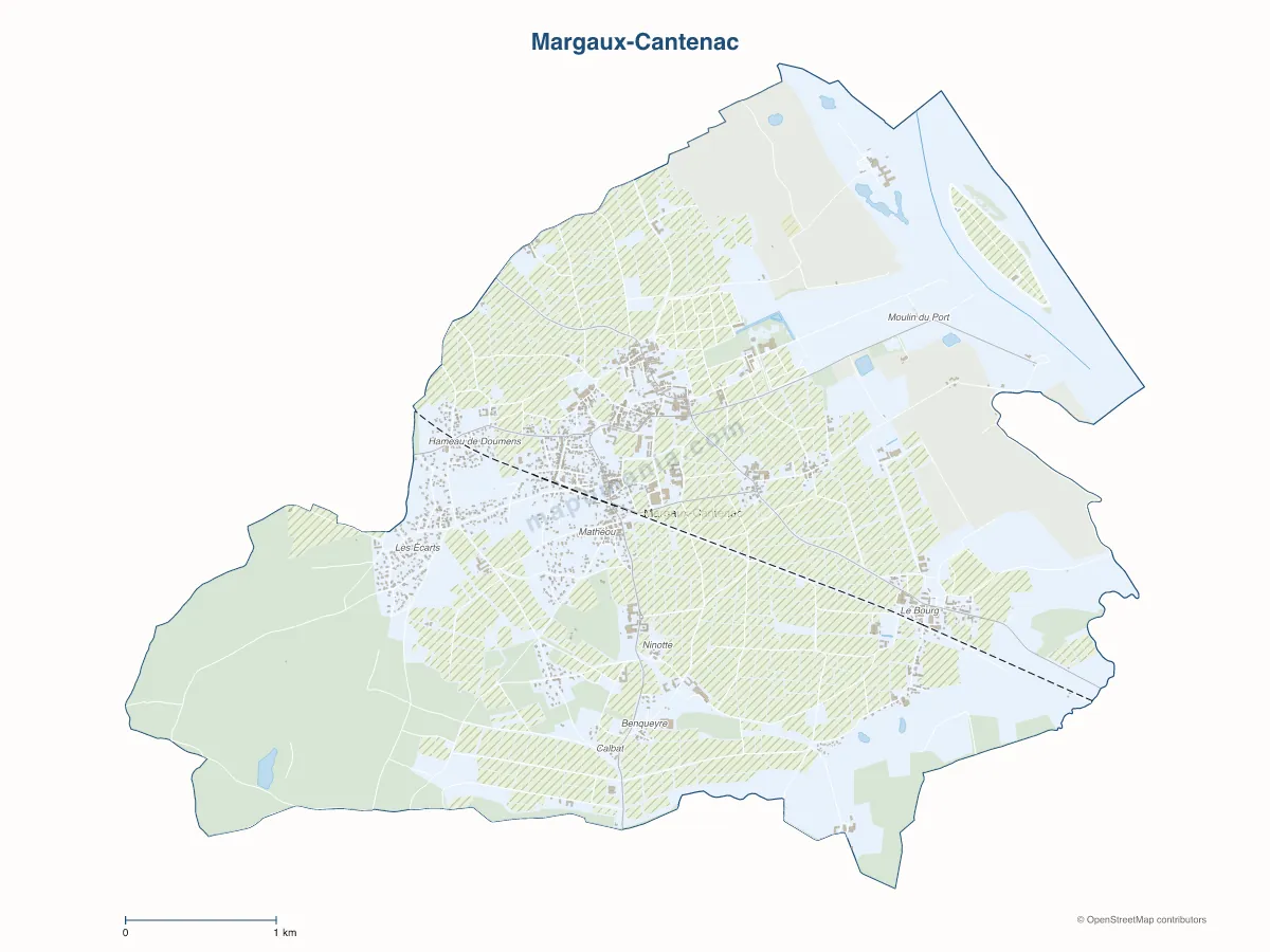 Carte de Margaux-Cantenac à personnaliser