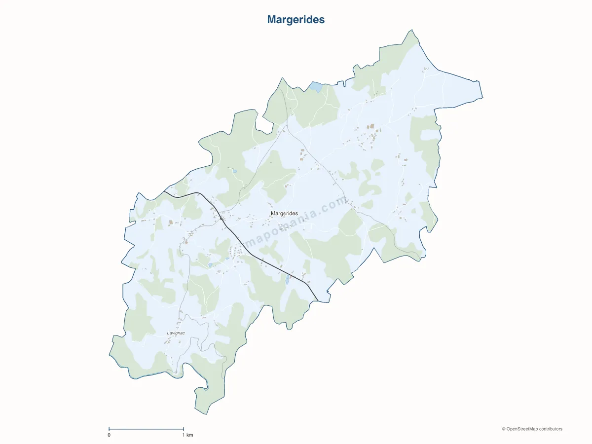 Carte de Margerides à personnaliser