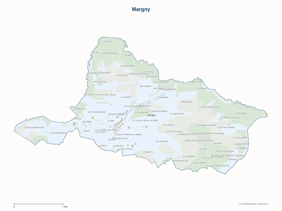 Carte de Margny à personnaliser