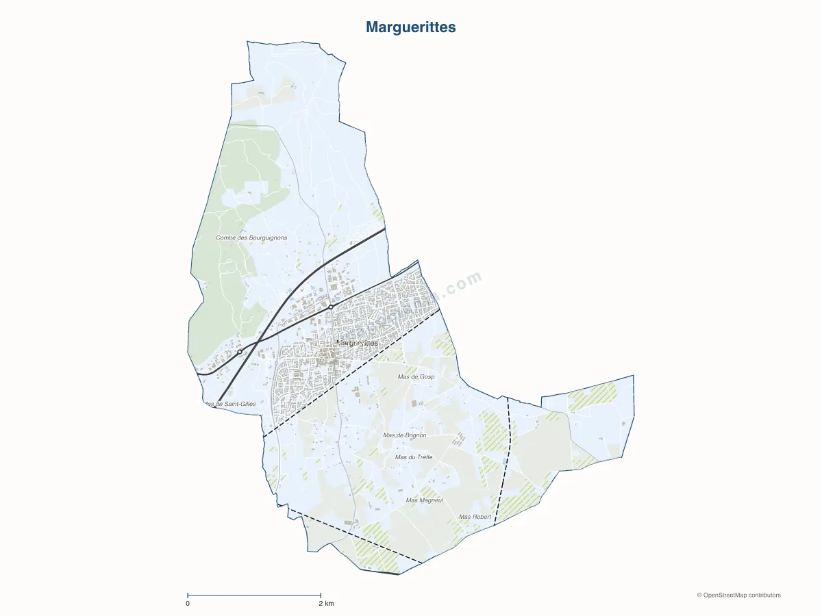 Carte de Marguerittes à personnaliser