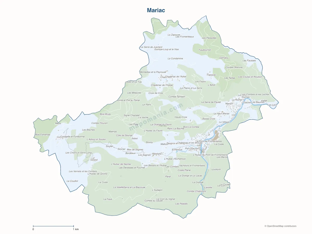 Carte de Mariac à personnaliser