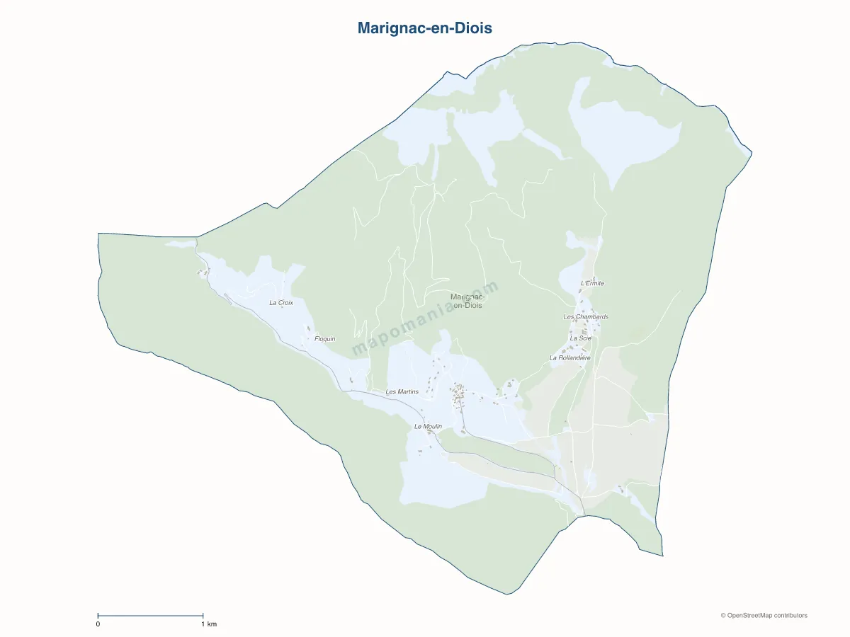 Carte de Marignac-en-Diois à personnaliser