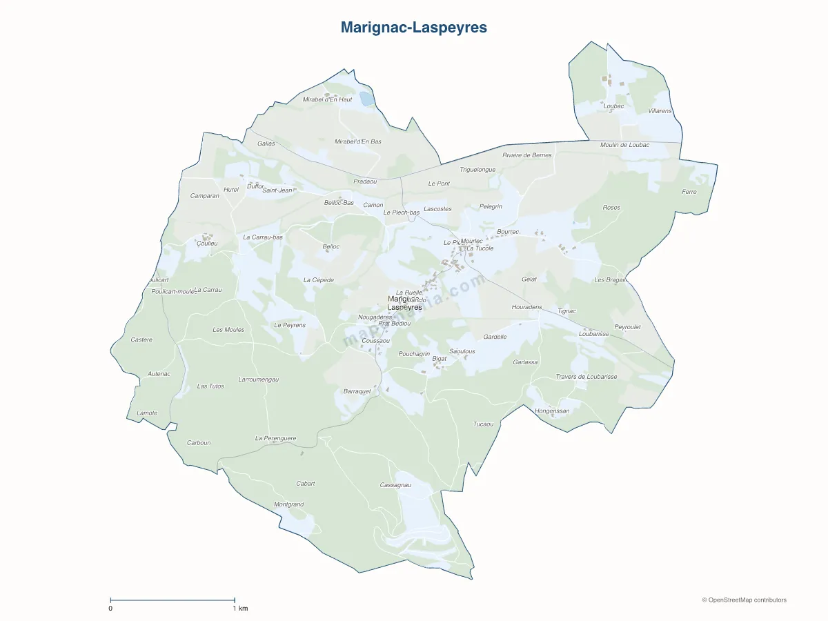 Carte de Marignac-Laspeyres à personnaliser