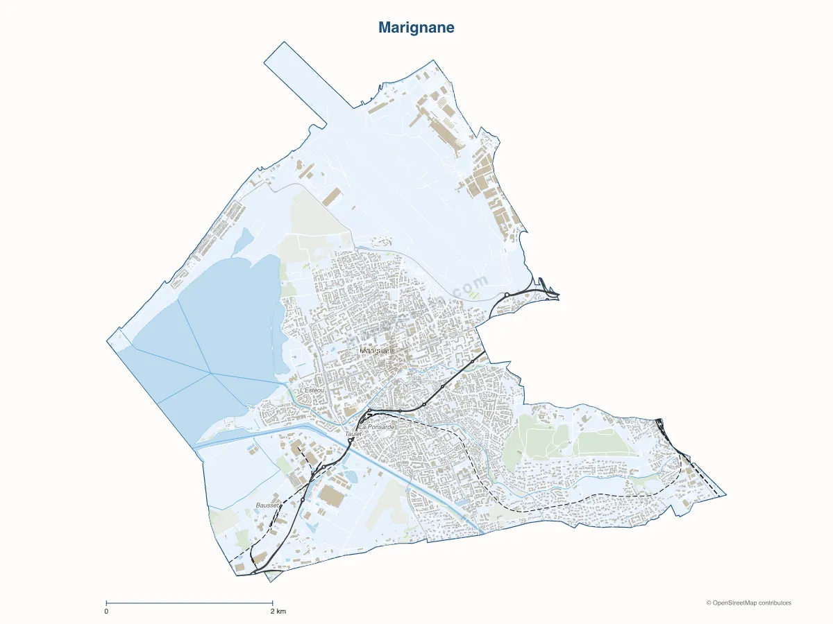 Carte de Marignane à personnaliser