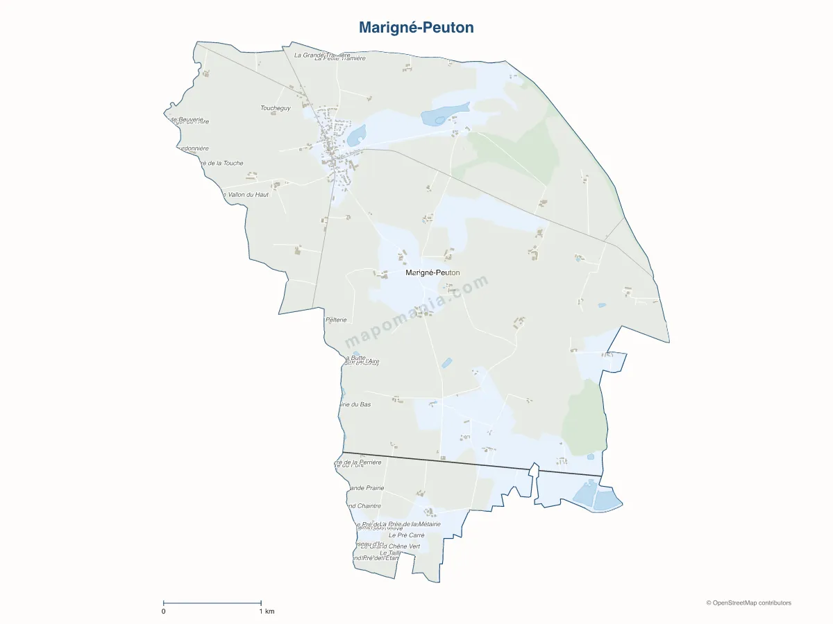 Carte de Marigné-Peuton à personnaliser