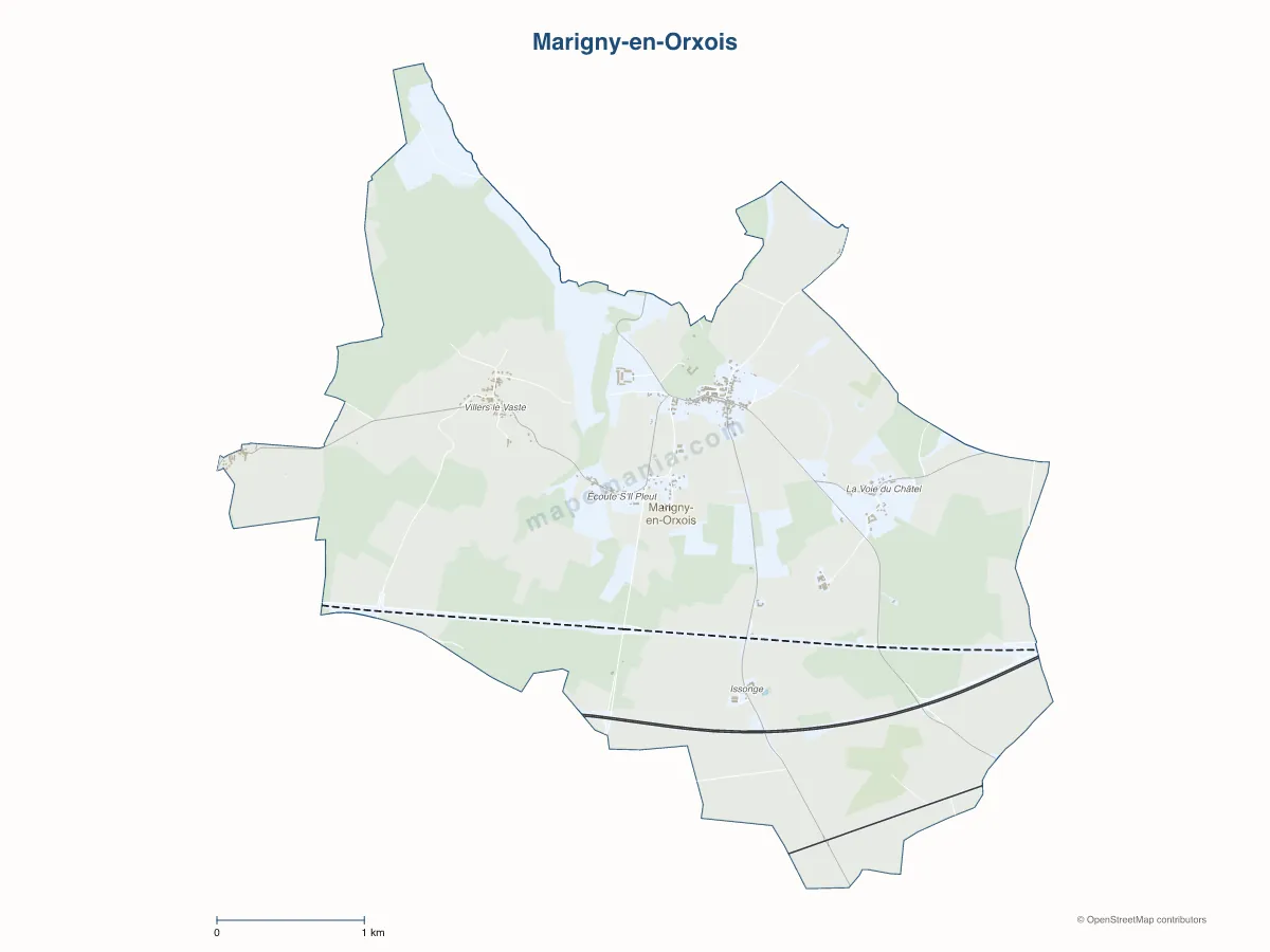 Carte de Marigny-en-Orxois à personnaliser