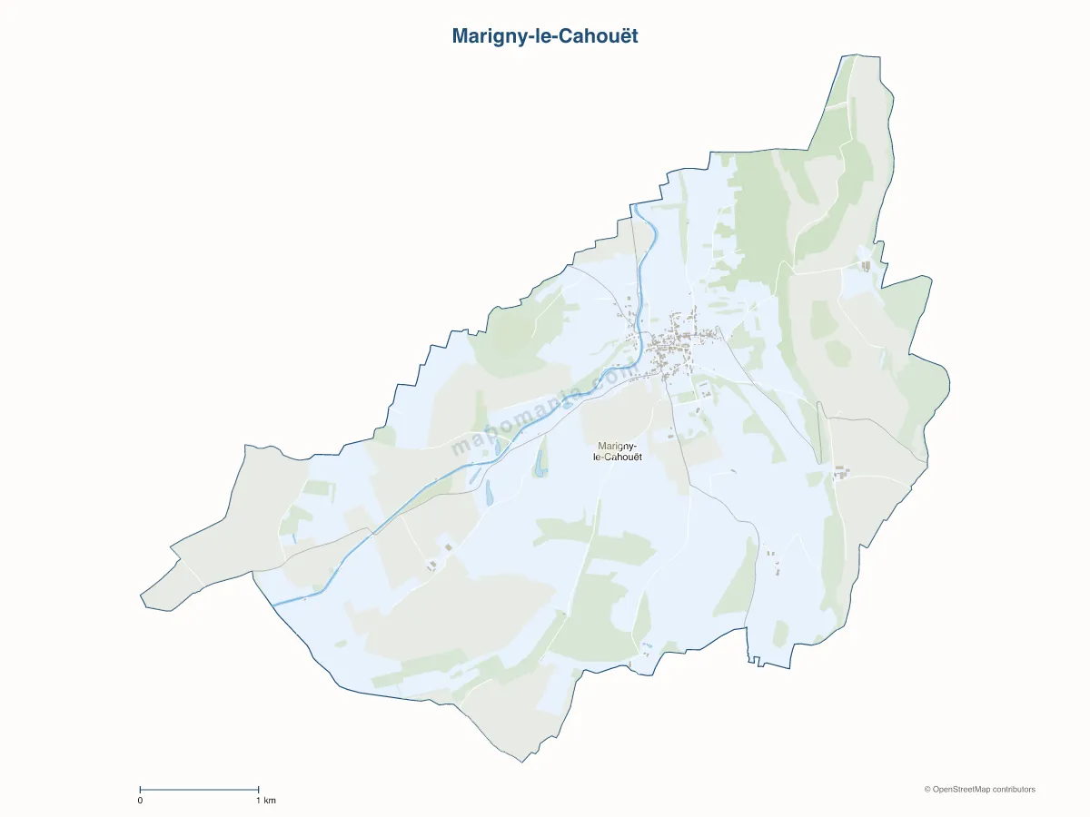 Carte de Marigny-le-Cahouët à personnaliser