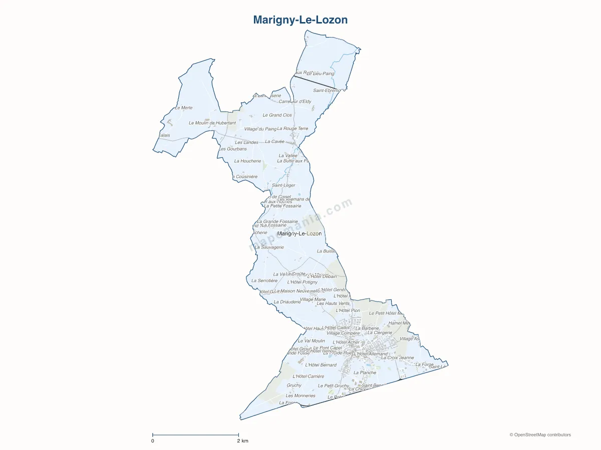 Carte de Marigny-Le-Lozon à personnaliser