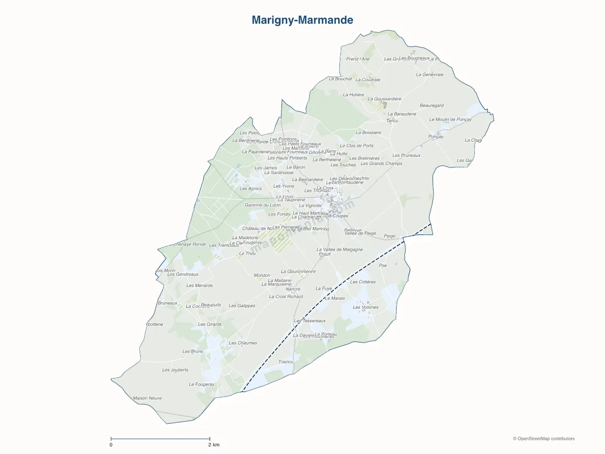Carte de Marigny-Marmande à personnaliser