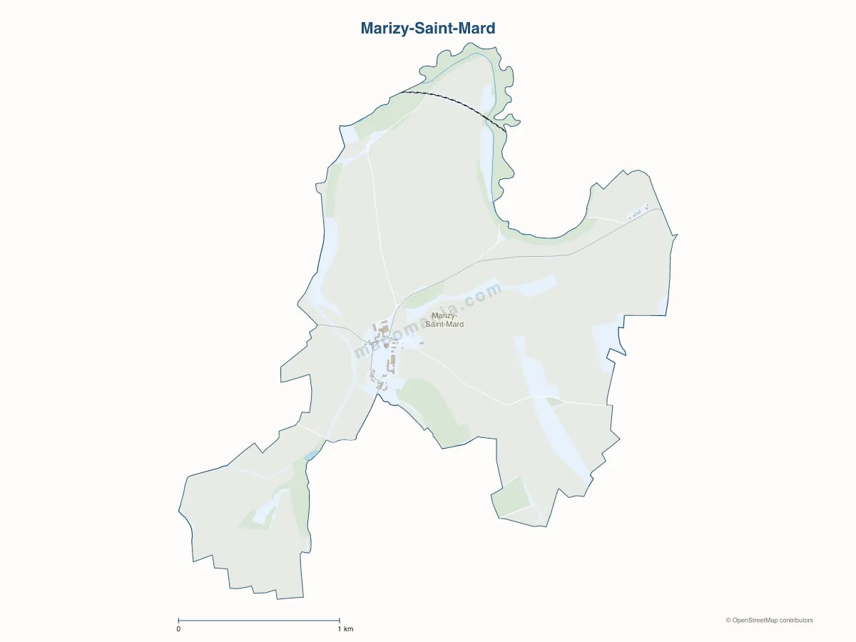 Carte de Marizy-Saint-Mard à personnaliser