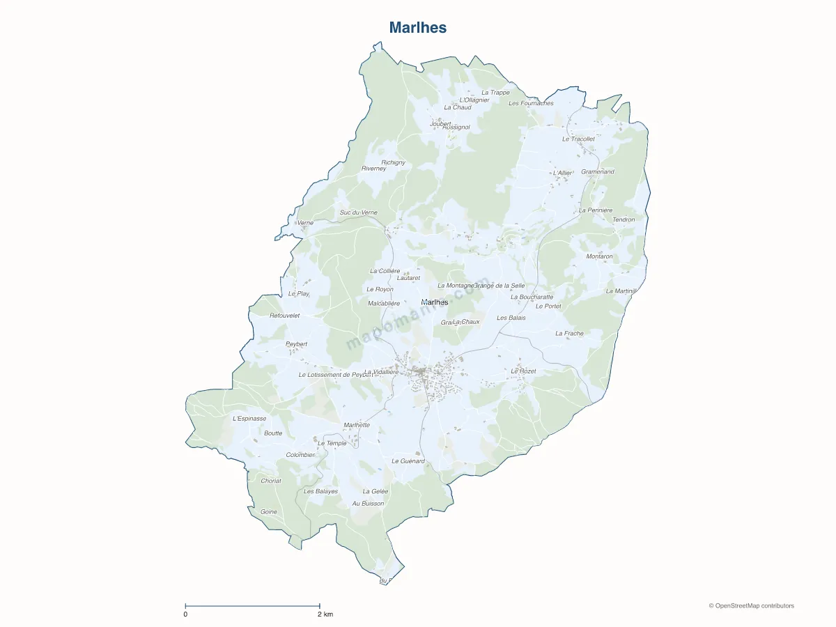 Carte de Marlhes à personnaliser