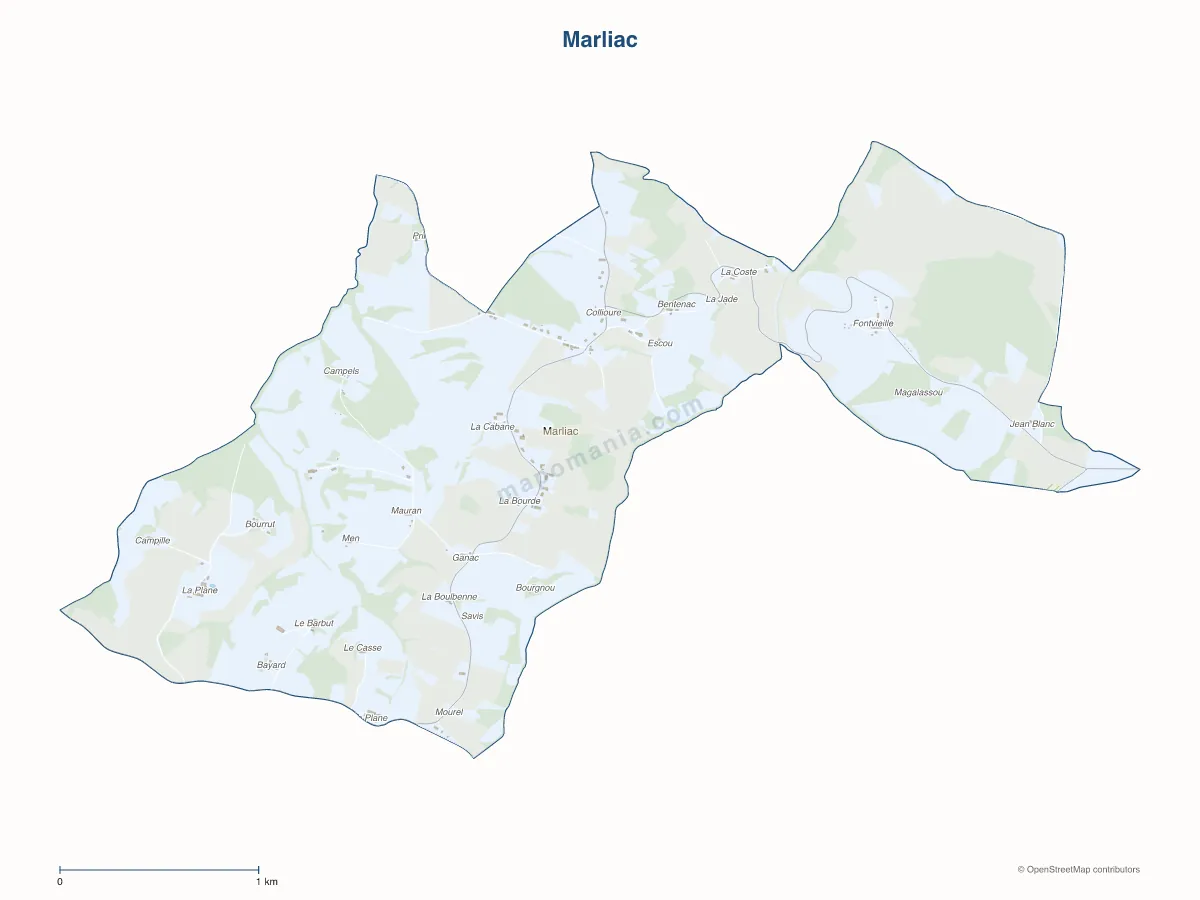 Carte de Marliac à personnaliser