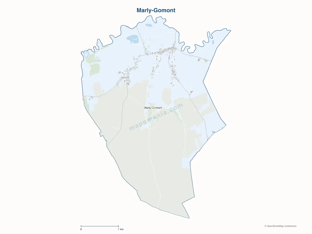 Carte de Marly-Gomont à personnaliser