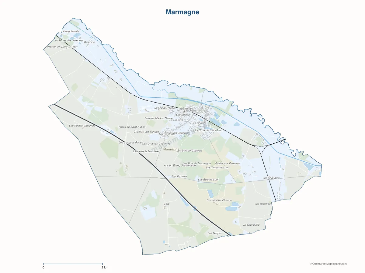 Carte de Marmagne à personnaliser