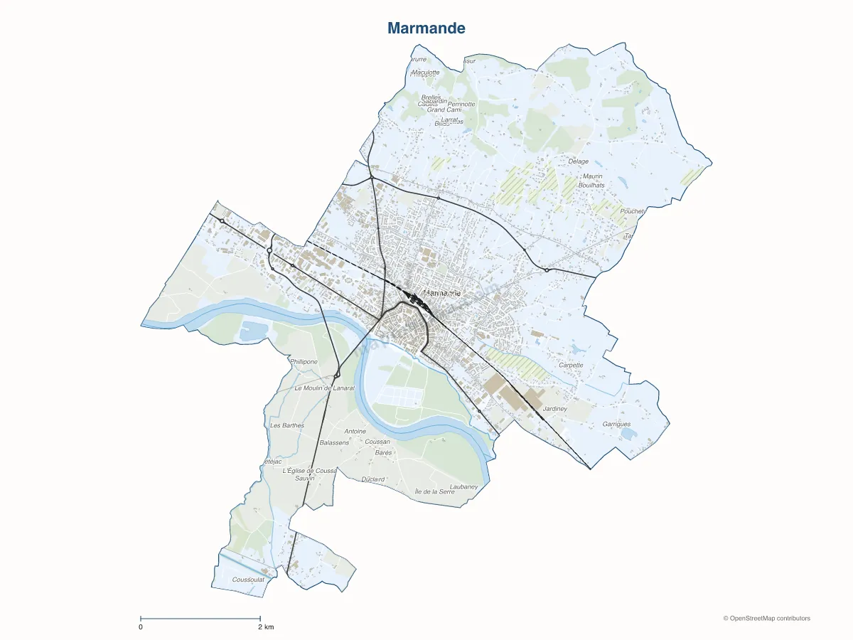 Carte de Marmande à personnaliser