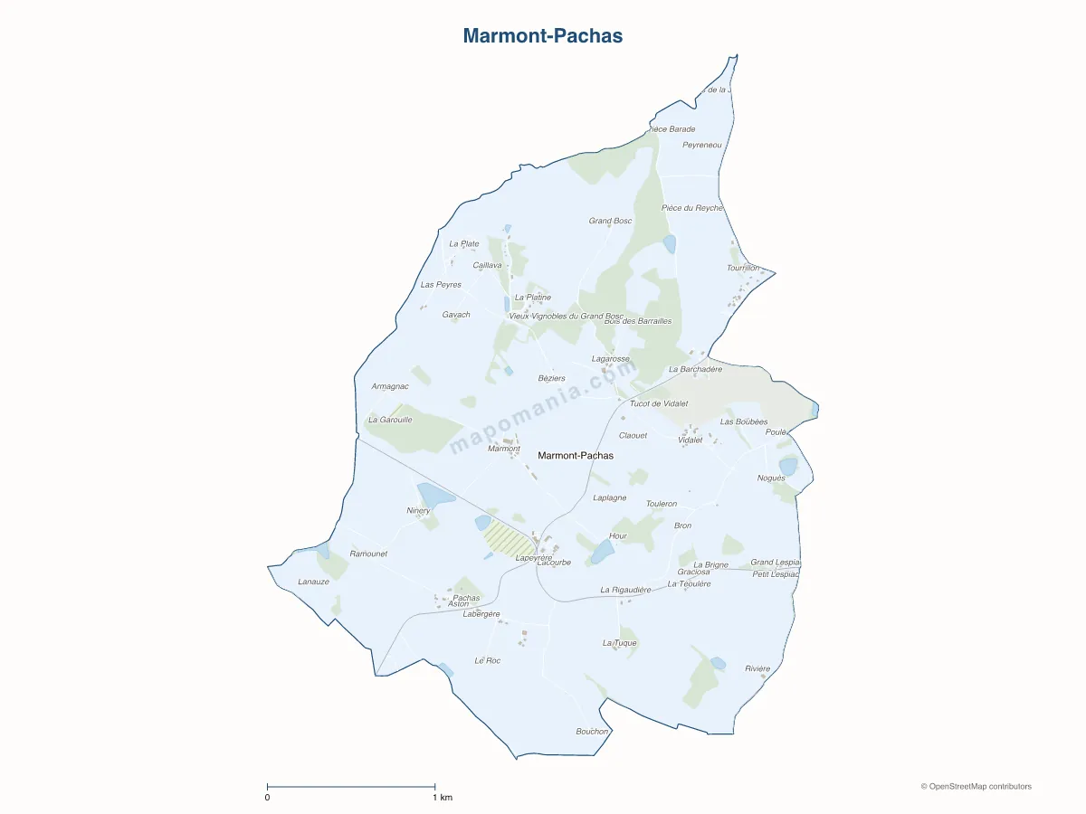Carte de Marmont-Pachas à personnaliser