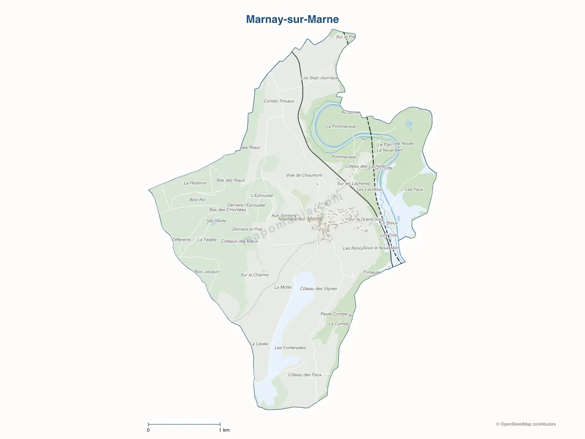 Carte de Marnay-sur-Marne à personnaliser