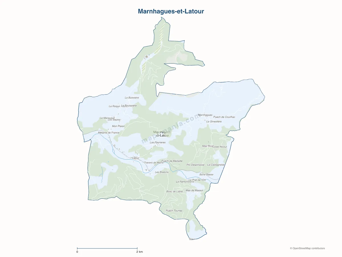 Carte de Marnhagues-et-Latour à personnaliser