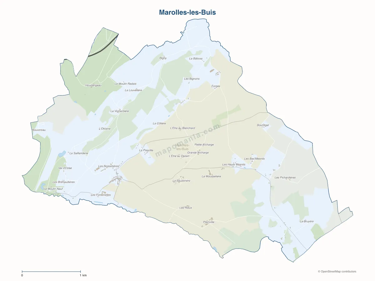 Carte de Marolles-les-Buis à personnaliser