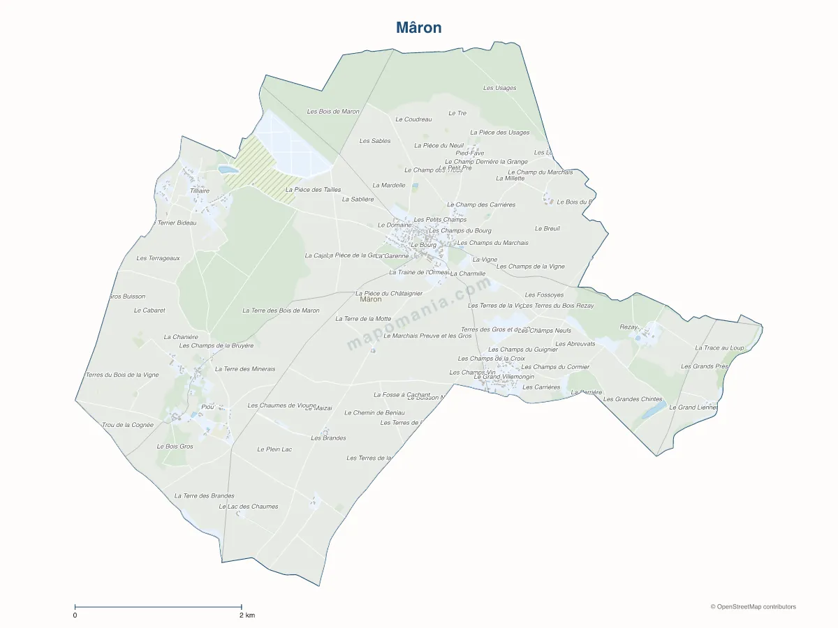 Carte de Mâron à personnaliser