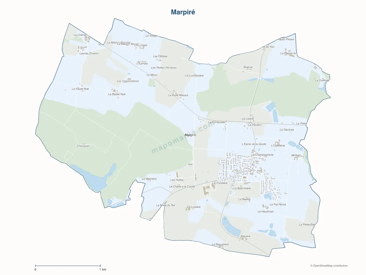 Carte de Marpiré à personnaliser