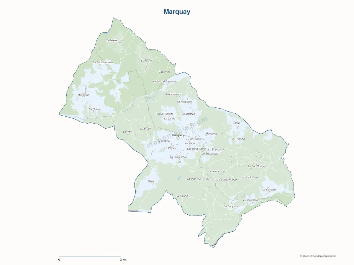Carte de Marquay à personnaliser