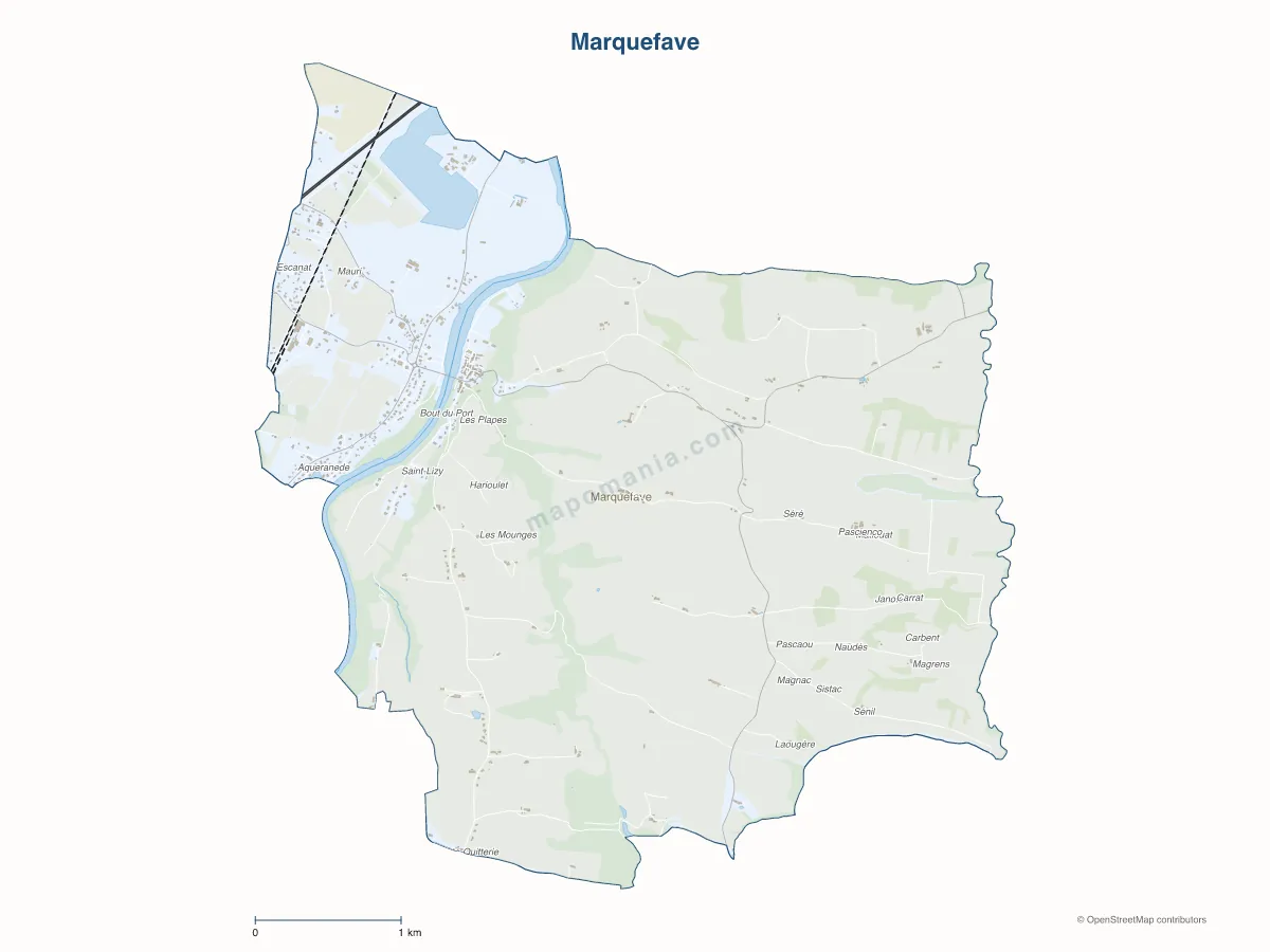 Carte de Marquefave à personnaliser