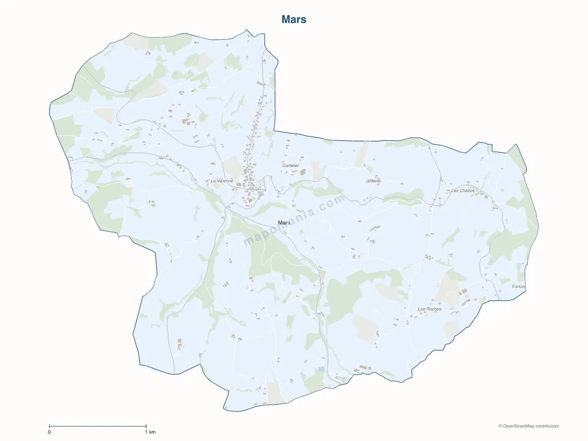 Carte de Mars à personnaliser