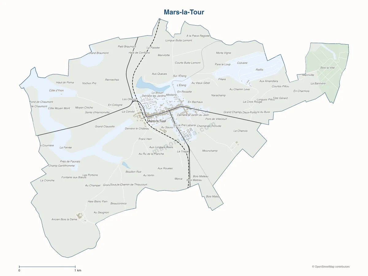 Carte de Mars-la-Tour à personnaliser