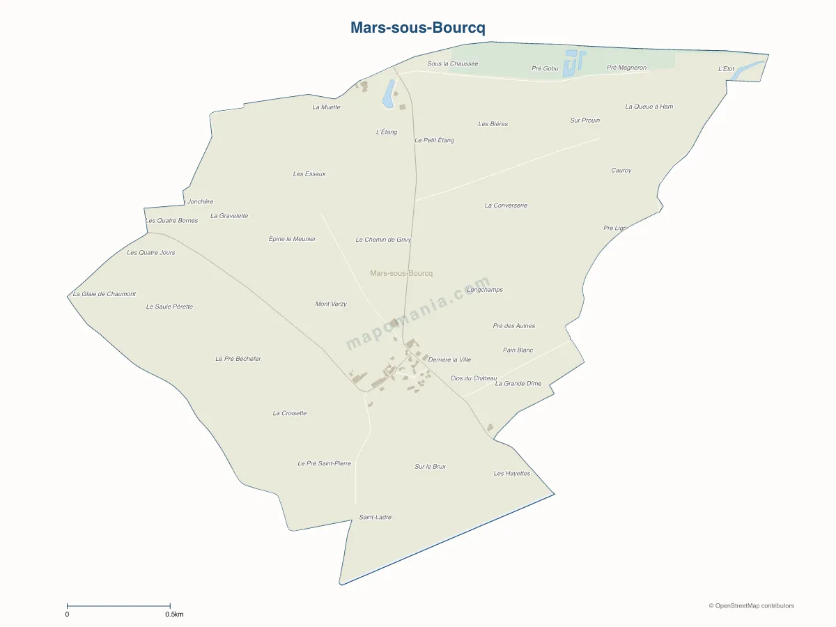 Carte de Mars-sous-Bourcq à personnaliser