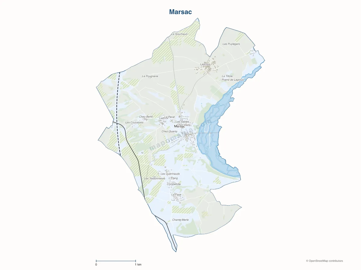 Carte de Marsac à personnaliser