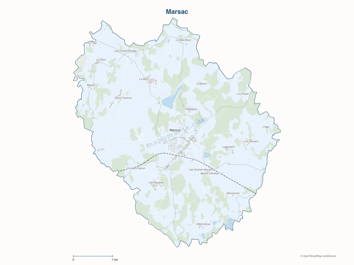 Carte de Marsac à personnaliser