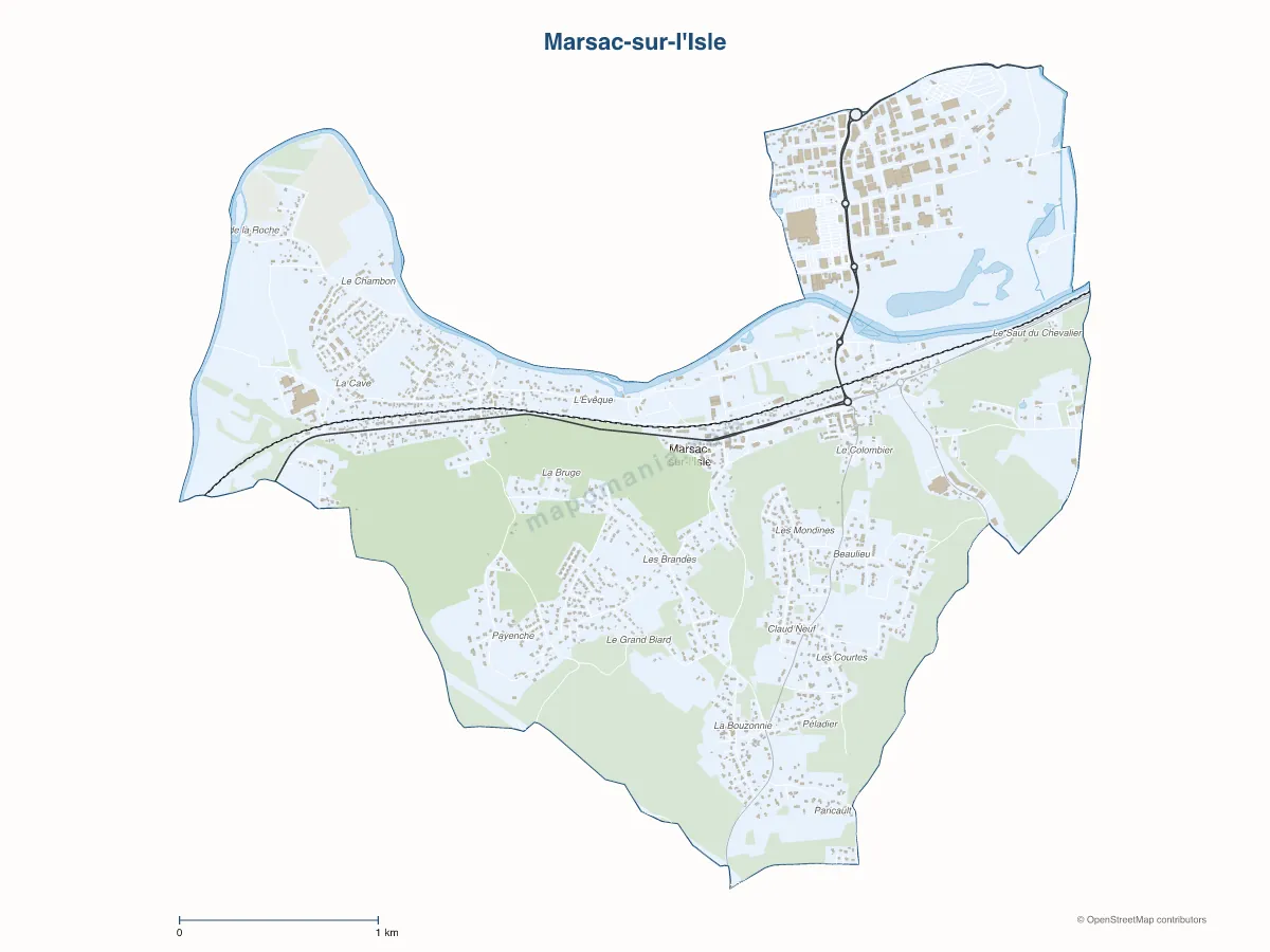 Carte de Marsac-sur-l'Isle à personnaliser