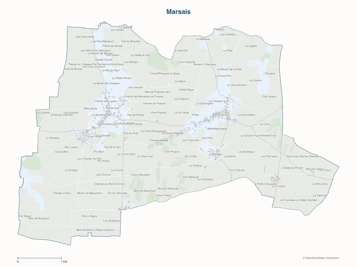 Carte de Marsais à personnaliser