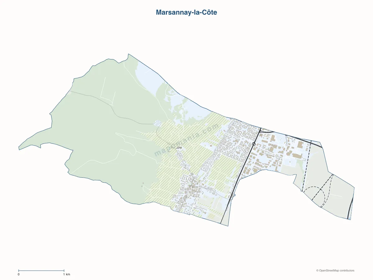Carte de Marsannay-la-Côte à personnaliser