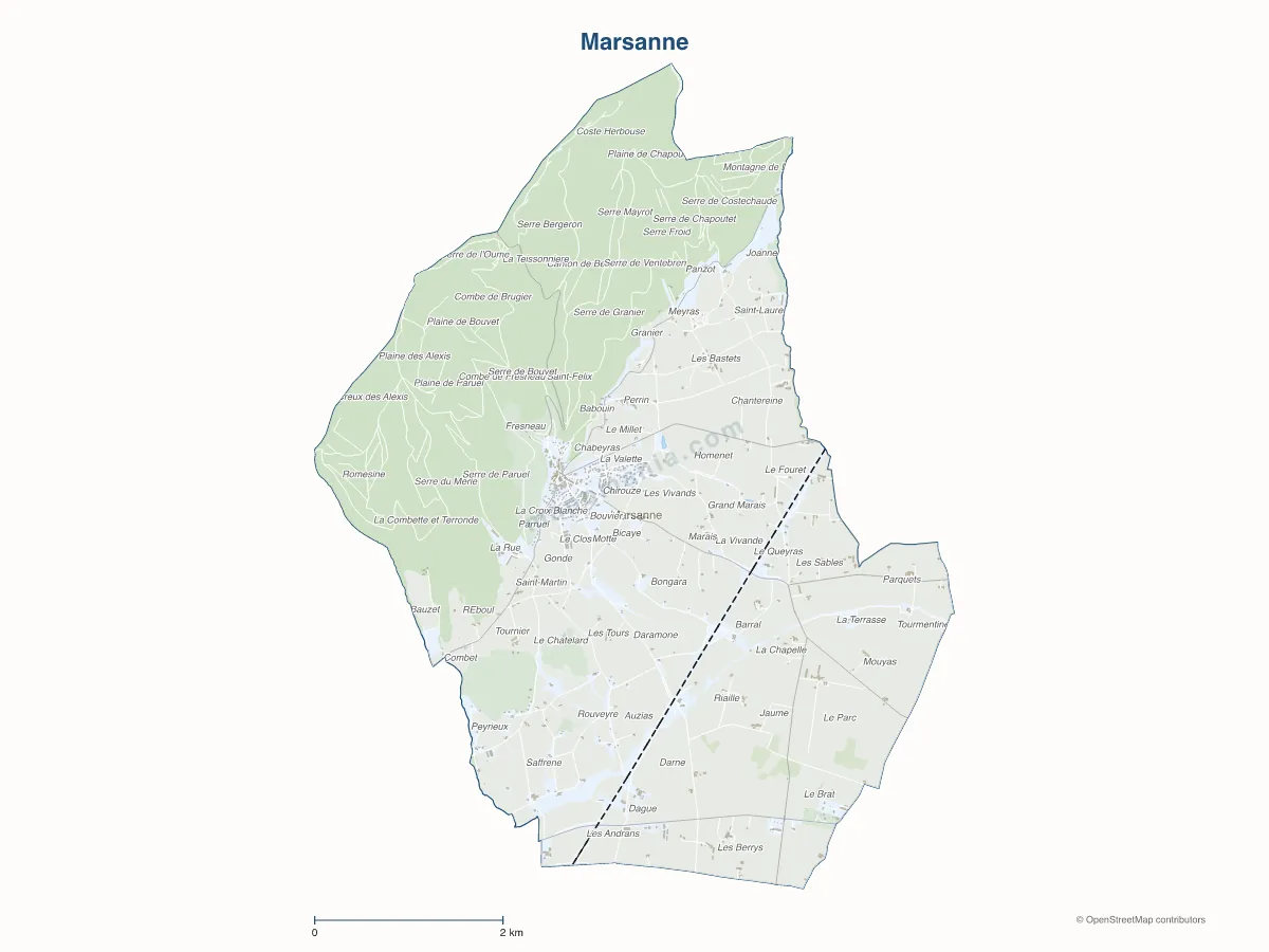 Carte de Marsanne à personnaliser