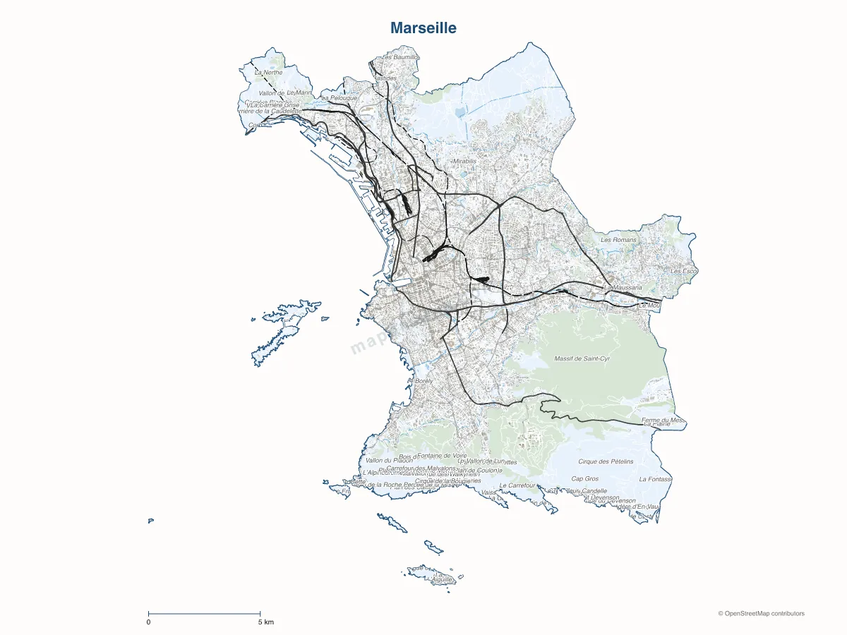 Carte de Marseille à personnaliser